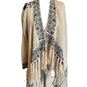 Blu Pepper Cream and Navy Shrug. Size small